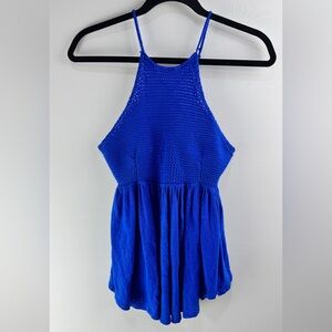 Free People Royal Blue Crochet Camisole